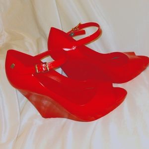 ❤Melissa❤ Patachouli peep toe wedges sz8